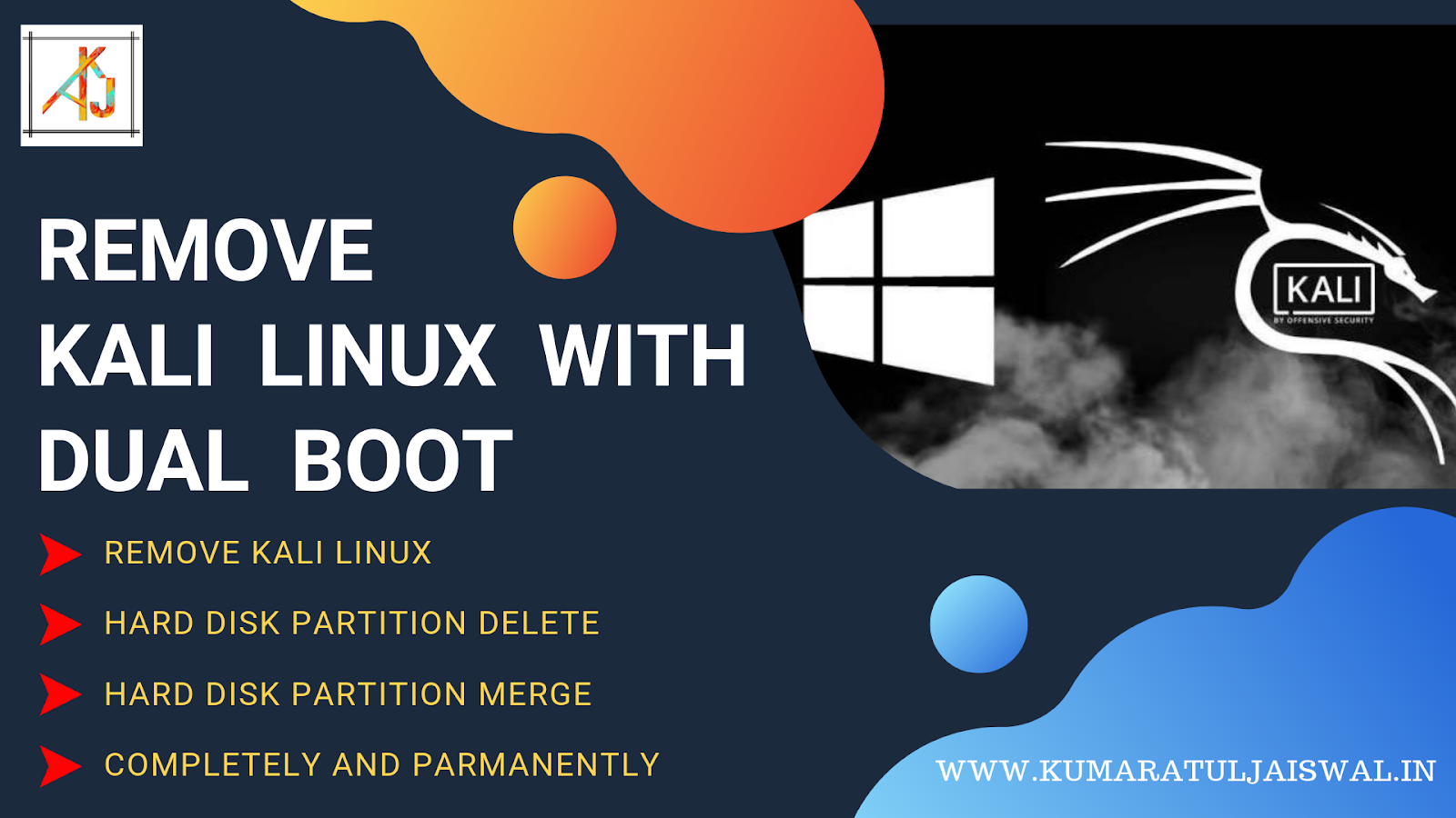 remove kali linux with dual boot in windows 10 Hacking Truth.in
