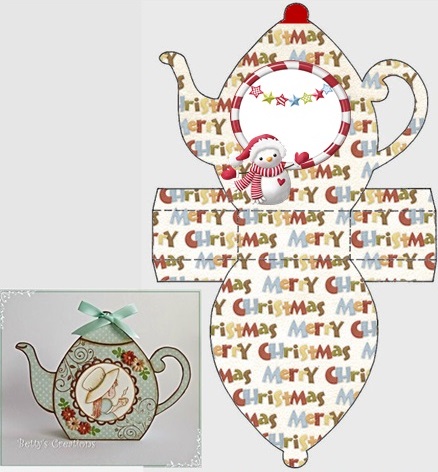 Merry Christmas: Free Printable Teapot Shapped Box.