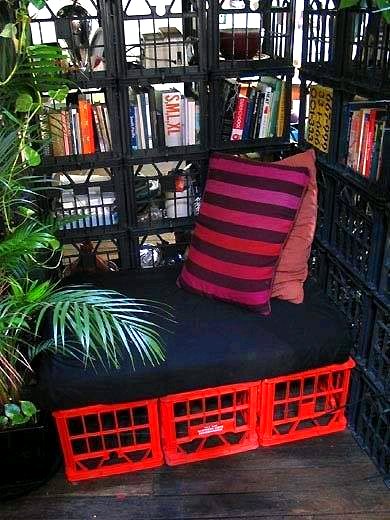 Dishfunctional Designs Milk Crate Magic Neat Things You Can Make With Upcycled Crates - Milk Crate Wall Shelves