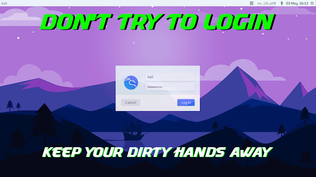 Kali Linux customized Login Screen