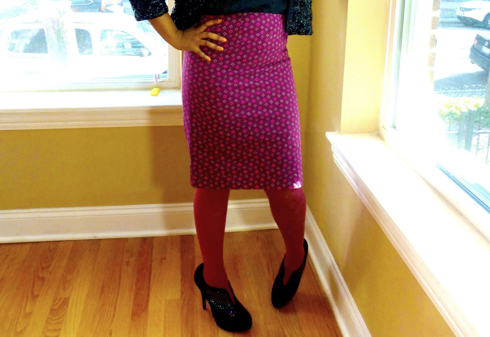 Style File: Sequins and African Wax Print Skirt | Thriftanista in the City