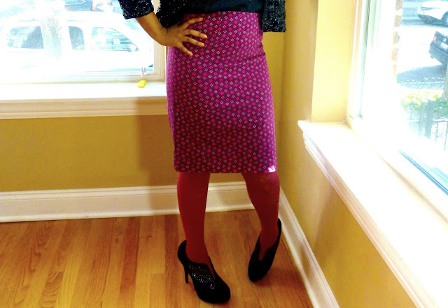 Sequins and African Wax Print Skirt