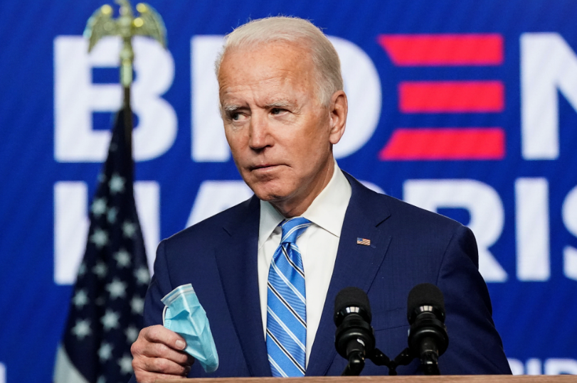 El candidato demócrata a la presidencia, Joe Biden, habla el día después de las elecciones en Wilmington, Delaware / VOA