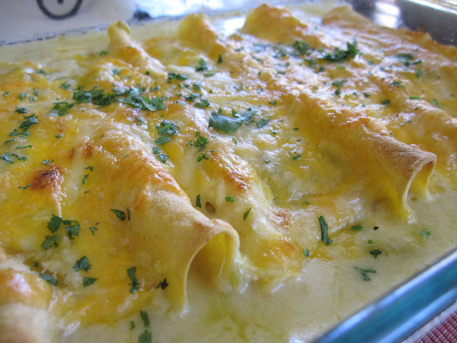 The Hazelbakery: Chicken Enchiladas with Green Chile Sour Cream Sauce