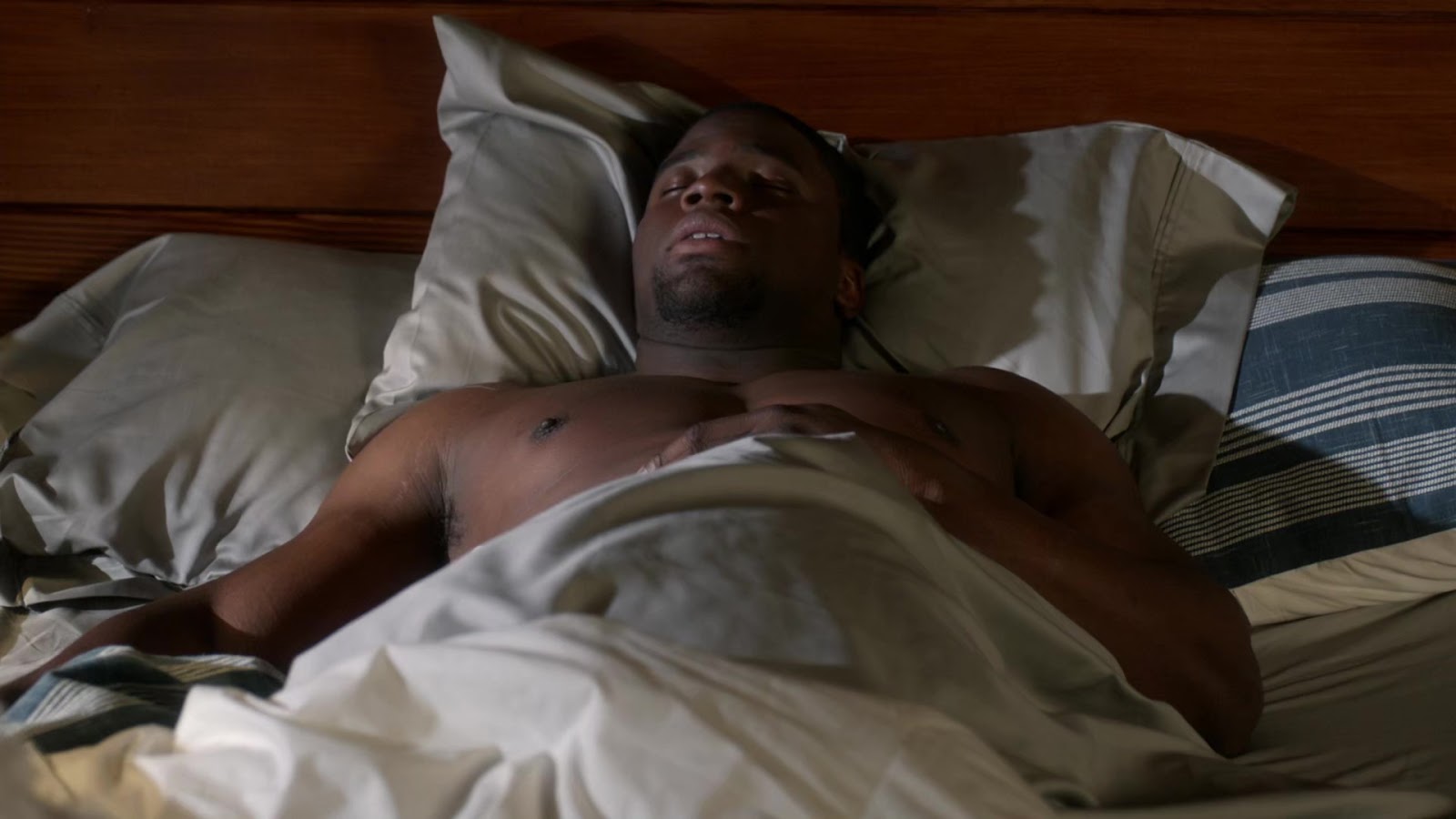 Okieriete Onaodowan shirtless in Station 19 1-02 "Invisible To Me"...