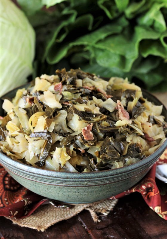 Southern Collards & Cabbage Mixed Greens | The Kitchen is My Playground