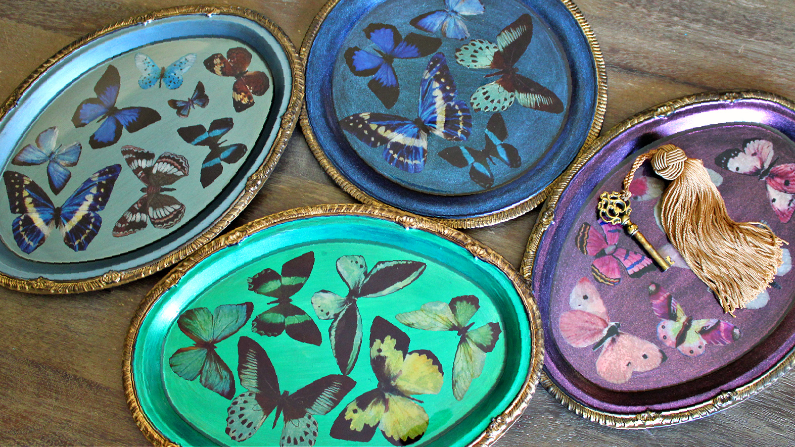 Mark Montano Resin Butterfly Trays