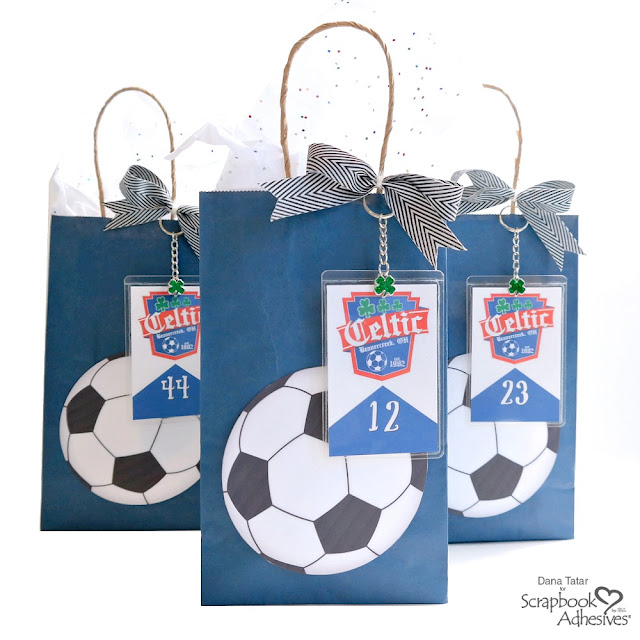 DIY Soccer Party Favor Bags Scrapbook Adhesives by 3L