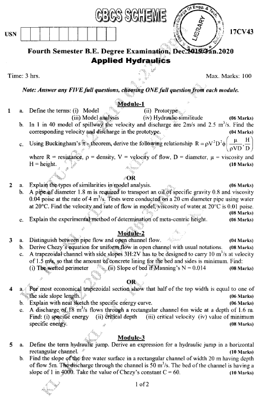 Visvesvaraya Technological University B.E. Civil Engineering (CBCS