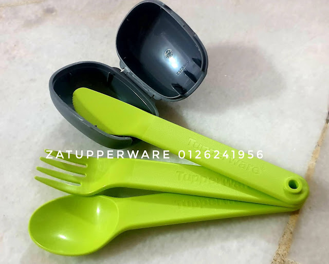 Tupperware On The Got Cutlery Set with case (Green)