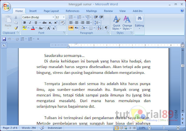 Cara mengatasi space berantakan dari word 2013 ke word 2007