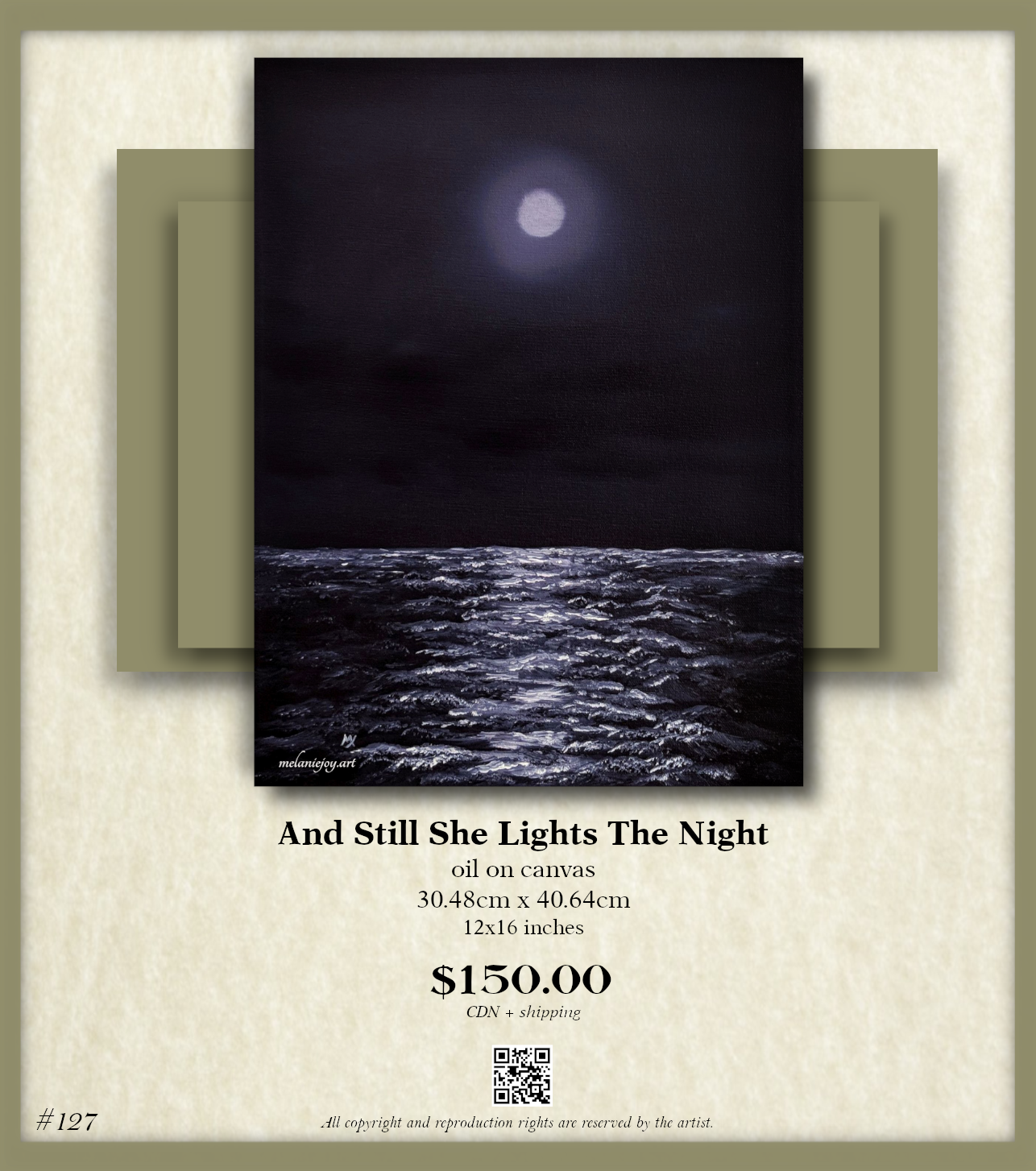 And Still She Lights The Night oil on canvas$150.00 for sale melaniejoy.art