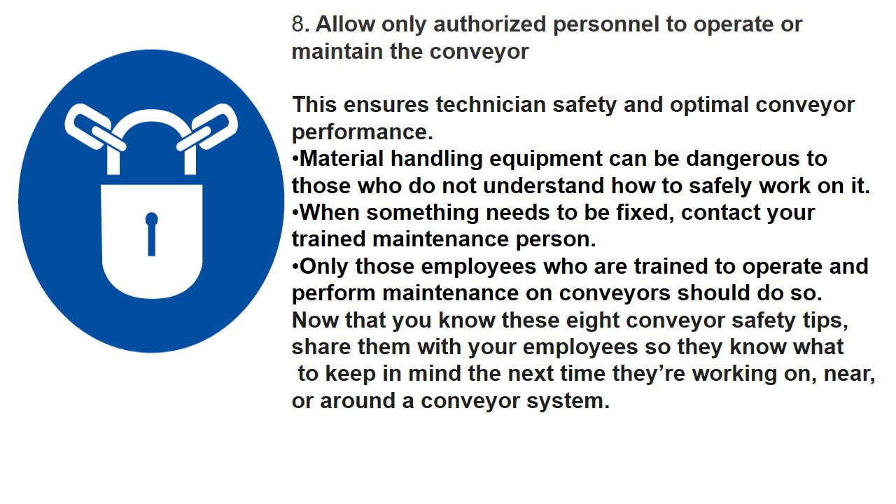 CONVEYOR SAFETY TIPS