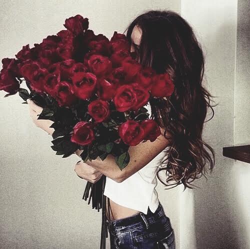 girl and roses