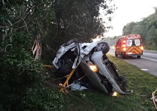 Capotamento BR-280 em Mafra