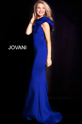 New Jovani Design Red Carpet Gown deep Royal Blue Color Dress