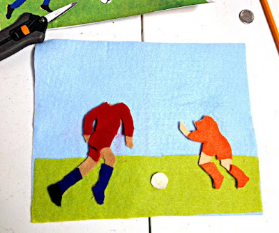 Fabric version of WWC soccer players, in progress