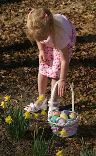 girl on Easter egg hunt