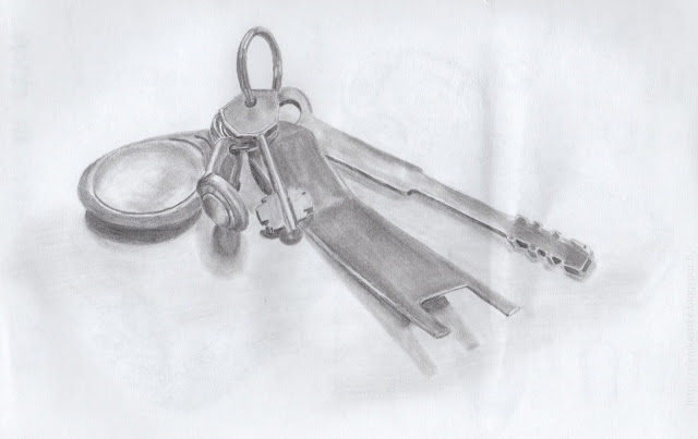 рисунок ключей простым карандашом
