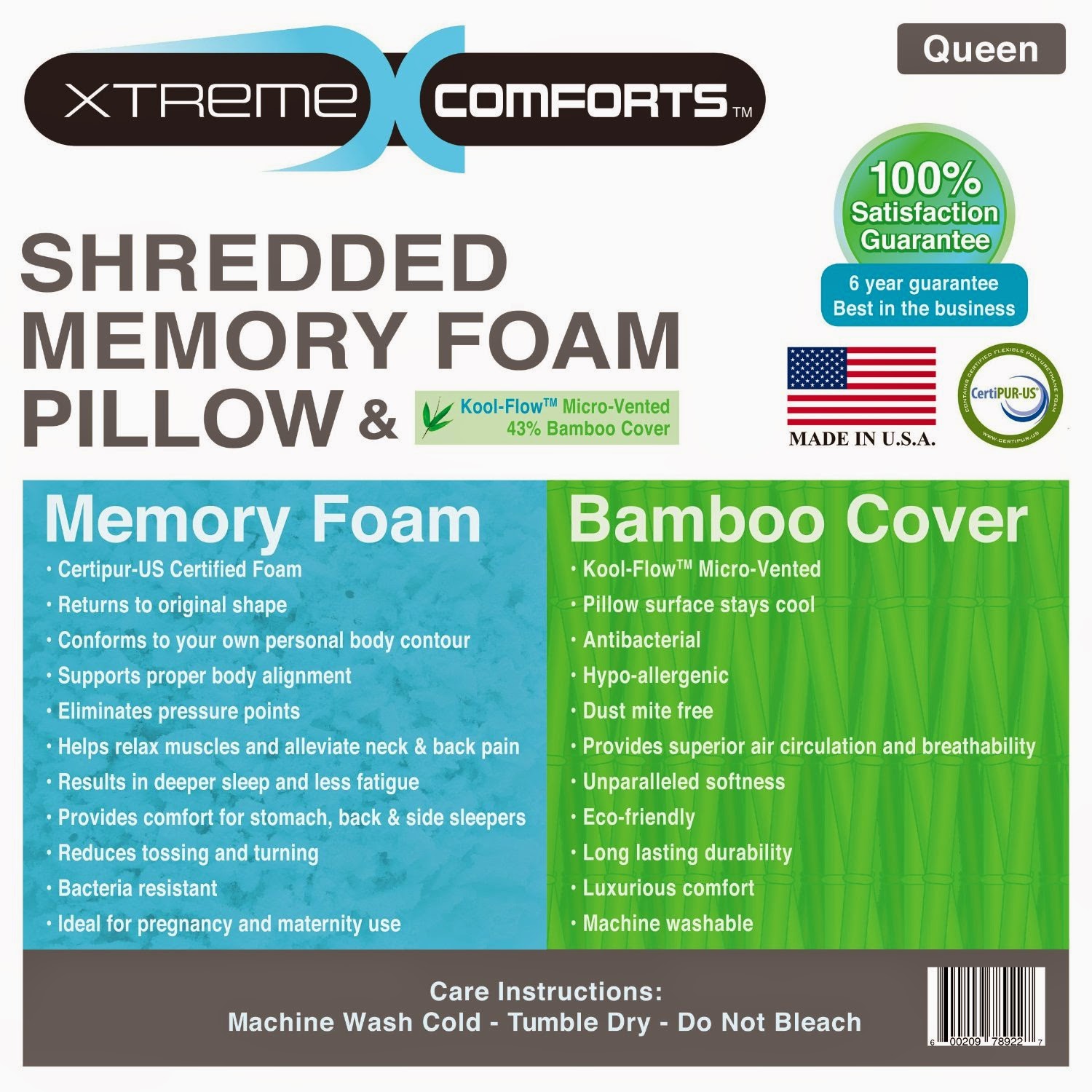 Temporary Waffle Xtreme Comforts Shredded Memory Foam Pillow