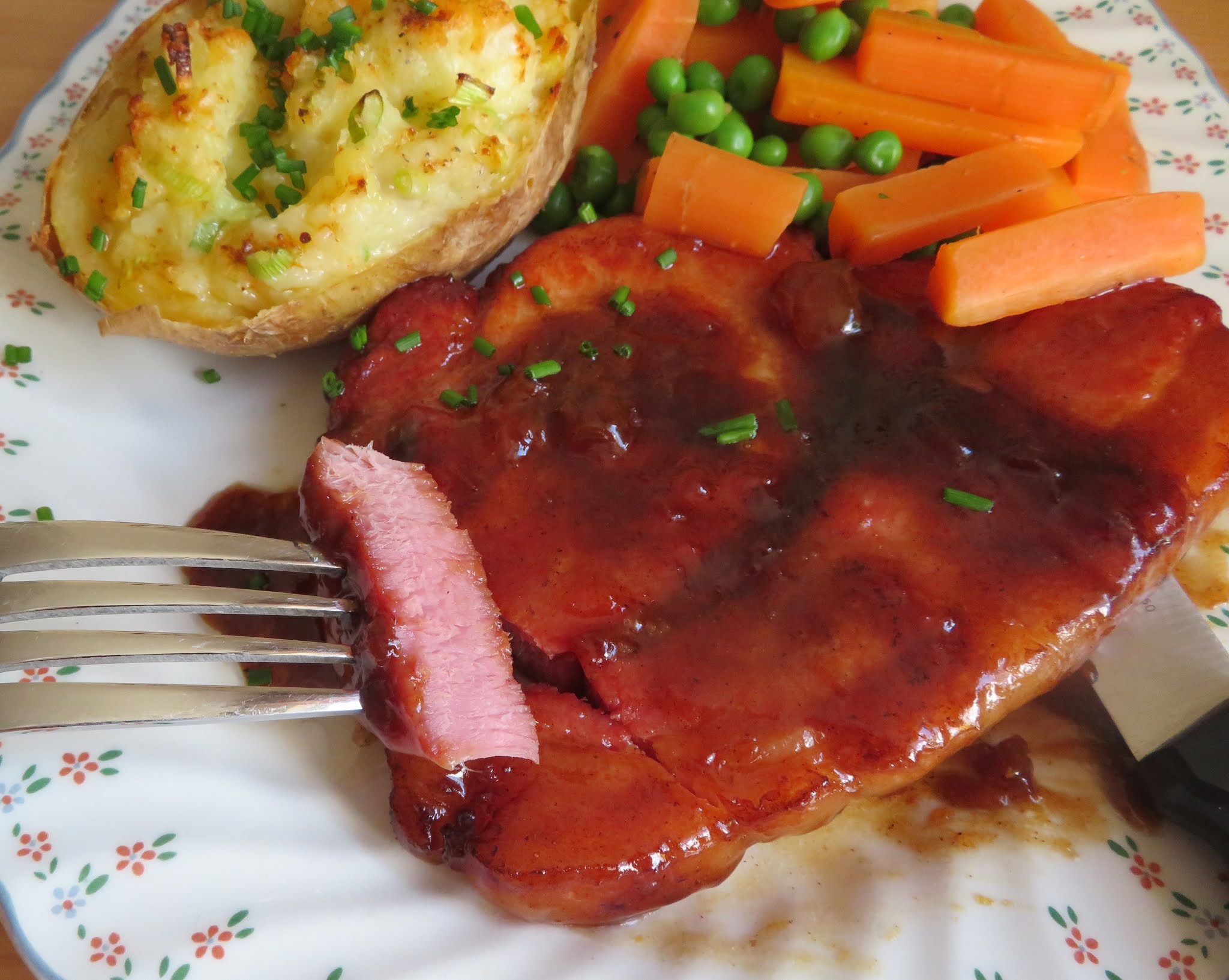 Glazed Bacon Chops with Champ Stuffed Potatoes The English Kitchen