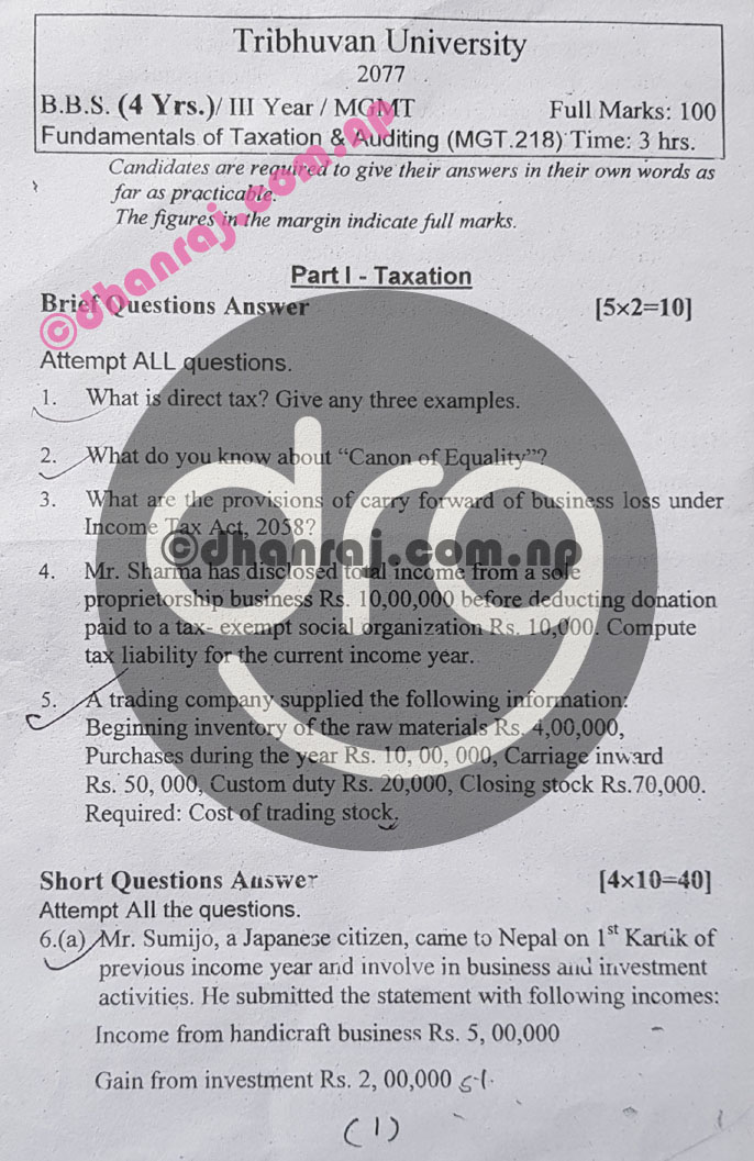 Fundamentals-of-Taxation-and-Auditing-Mgt218-Question-Paper-2077-2021-BBS-Third-Year-Download-PDF