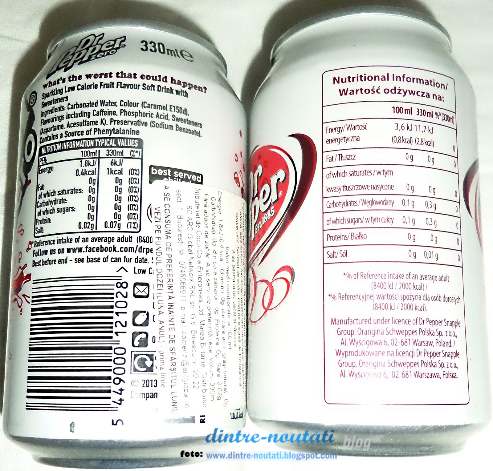 Dr Pepper Diet vs Dr Pepper zero DNblog. Păreri sincere despre