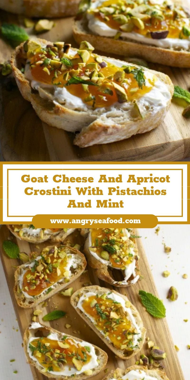 Goat Cheese And Apricot Crostini With Pistachios And Mint Goat Cheese And Apricot Crostini With Pistachios And Mint