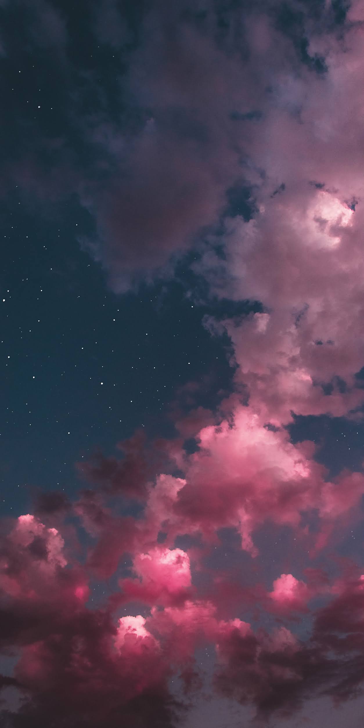 Pink Starry Night Sky