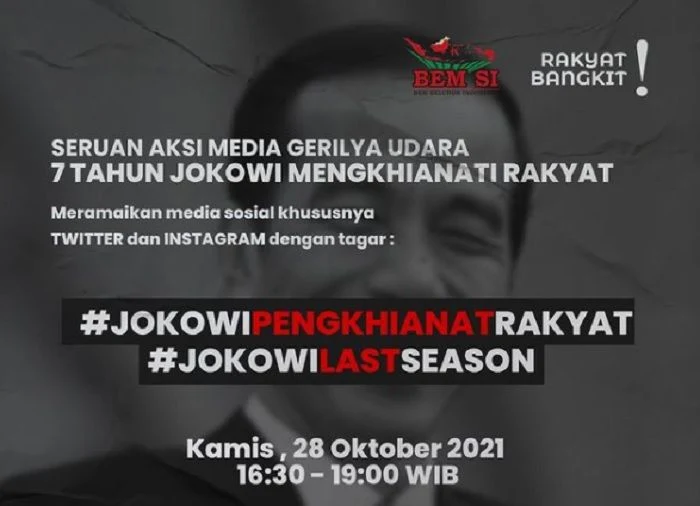 Selusin Tuntutan Tak Digubris, BEM SI Kembali Gelar Aksi 7 Tahun Jokowi Mengkhianati Rakyat Lewat Medsos