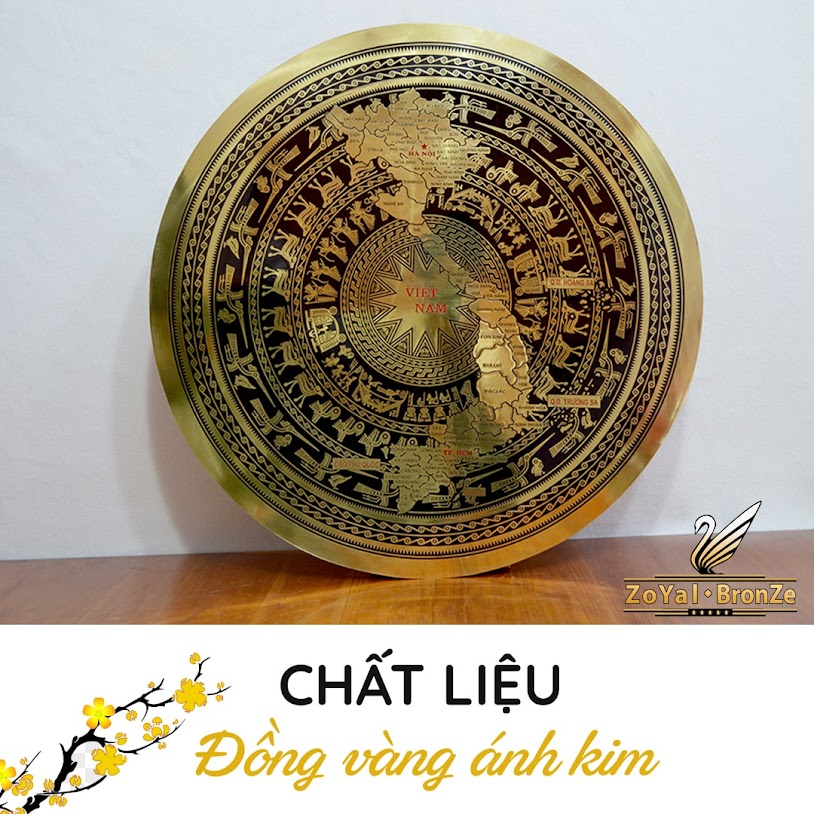 [A117] Mặt trống đồng chạm tay thủ công uy tín, chất lượng tại Hà Nội