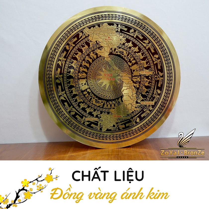[A117] Mặt trống đồng phong thủy chạm thủ công cao cấp