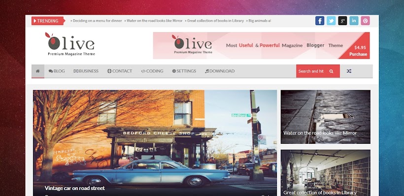Olive Free Blogger Template