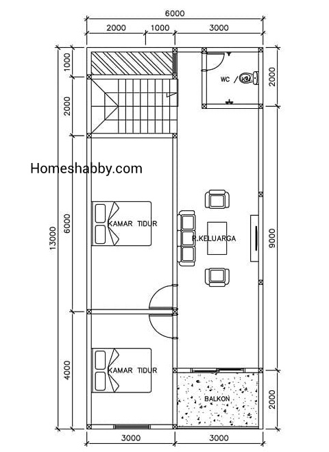 Desain Dan Denah Rumah Ukuran 6 X 13 M Sedehrana Dengan Eksterior Elegan Homeshabby Com Design Home Plans Home Decorating And Interior Design