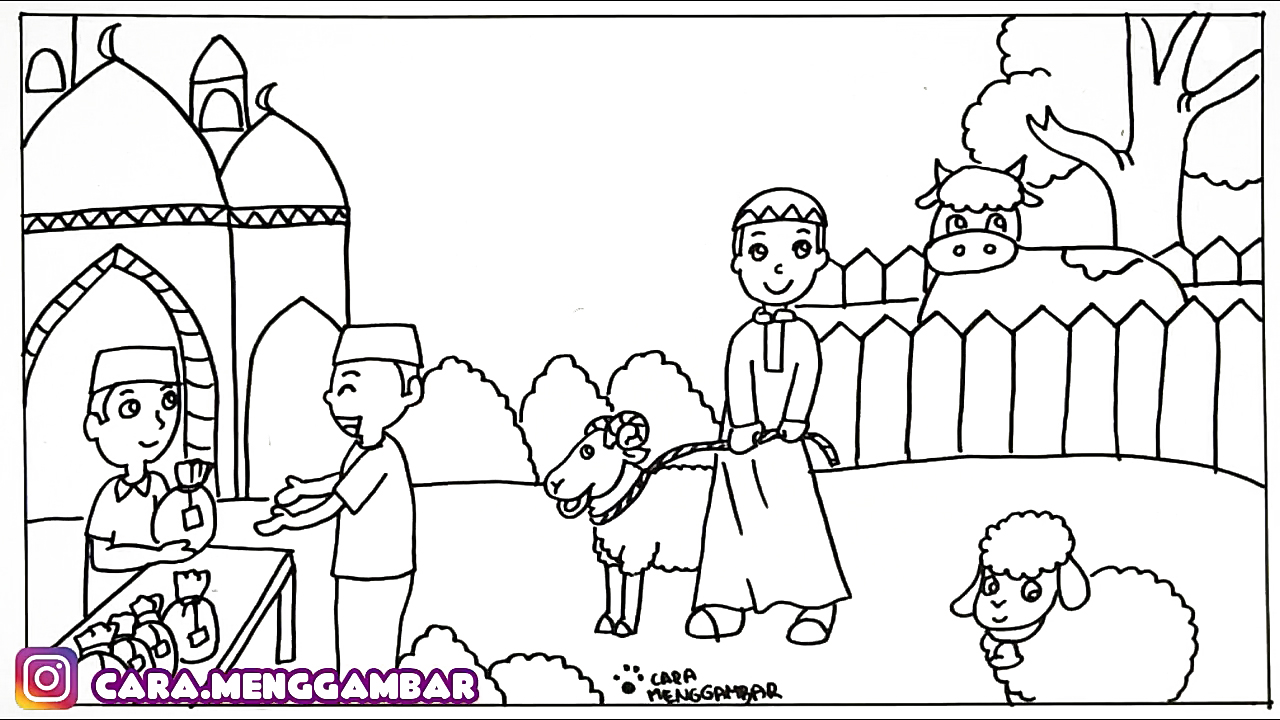 Cara Menggambar Dan Mewarnai Tema Hari Raya Idul Adha - vrogue.co