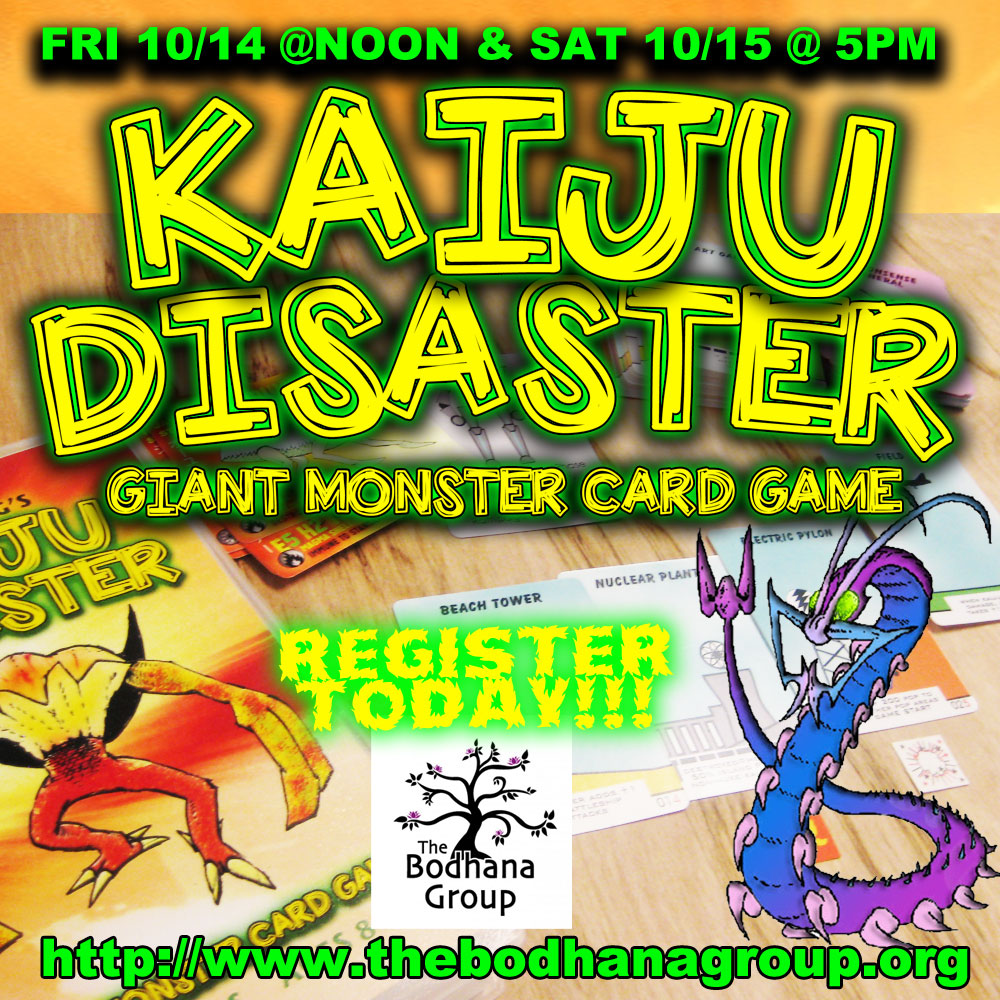Kaiju Disaster Game at Save Against Fear event in October Alex Strang