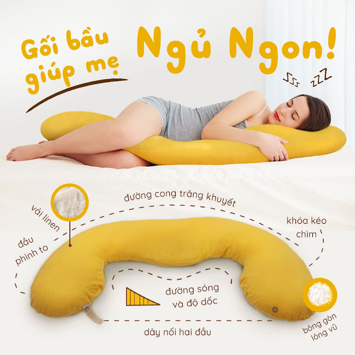 [A159] Gối Bà Bầu - Gối chữ C - Gối ngủ cho Bà Bầu loại nào tốt nhất