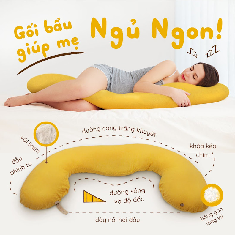 [A159] Hình ảnh gối bầu Đậu Khuyết - lựa chọn số 1 của Mẹ Bầu