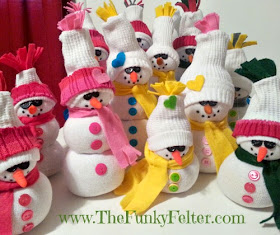 handmade sock snowman how to craft tutorial by the funky felter