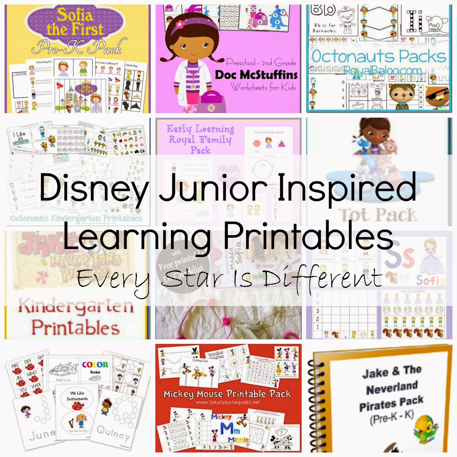 FREE Disney Inspired Learning Printable Packs Activities Every Star 