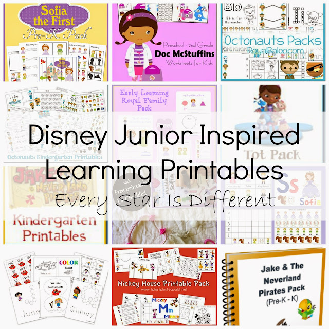 FREE Disney Junior Inspired Learning Printables