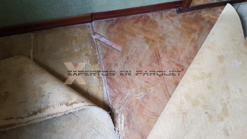 Fascinar evaporación Alfabeto Restauración de un suelo de parquet tapado por moqueta