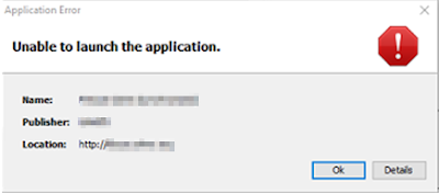 unable java launch application techblog michael error