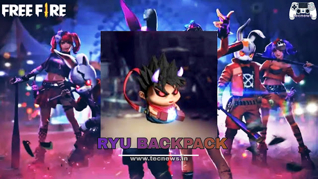 Ryu backpack skin for free in Free Fire