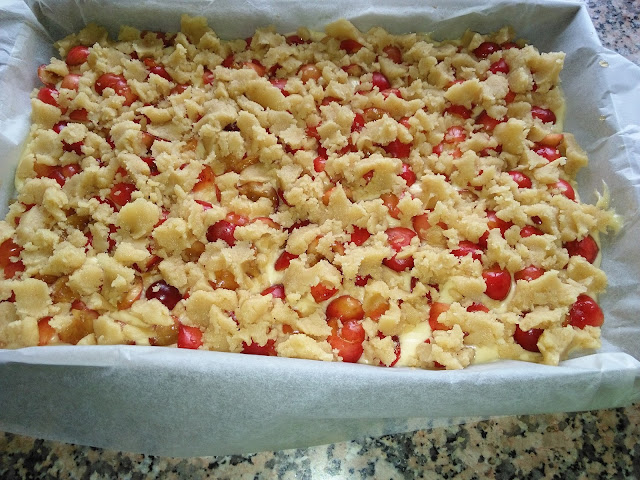 Kirschenstreuselkuchen ( Pastel Streusel De Cerezas)
