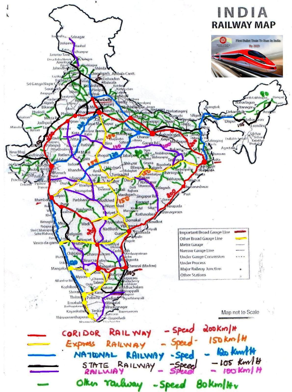 Navigation Map of India railway