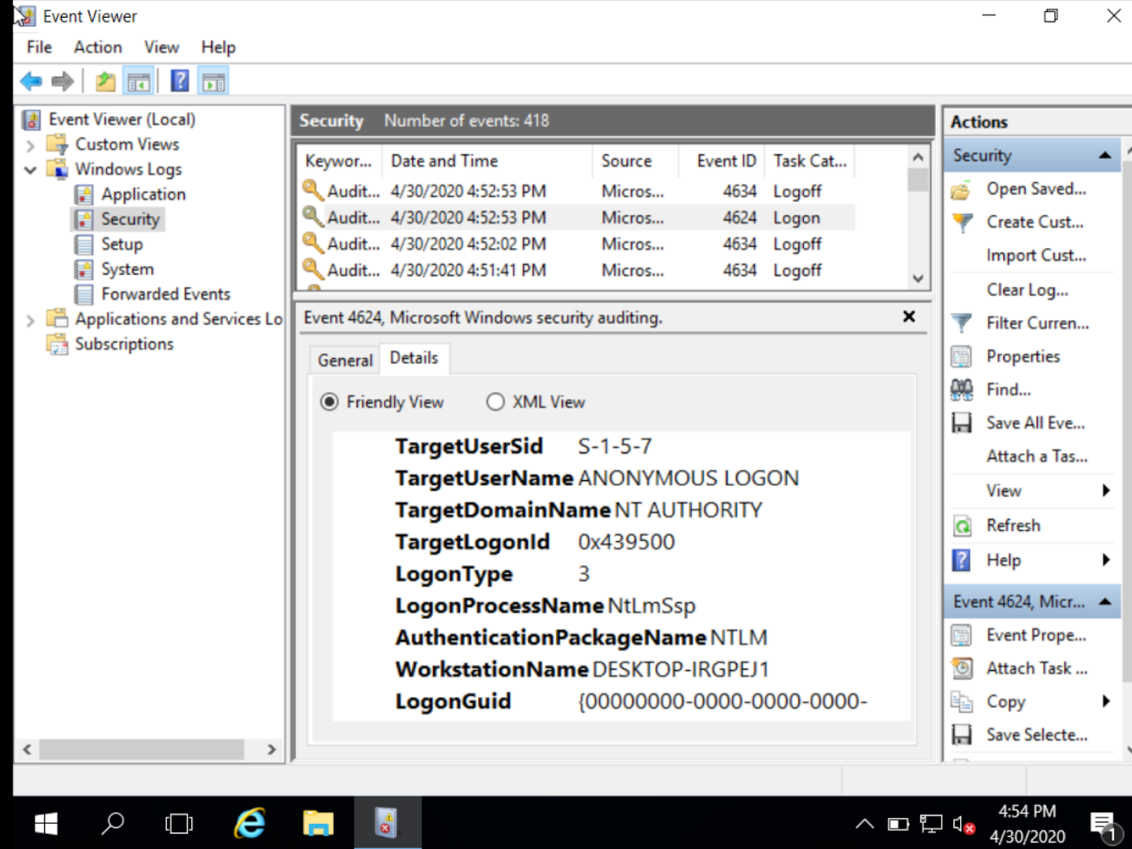 Successful 4624 Anonymous Logons To Windows Server From External IPs Successful 4624 Anonymous Logons To Windows Server From External IPs