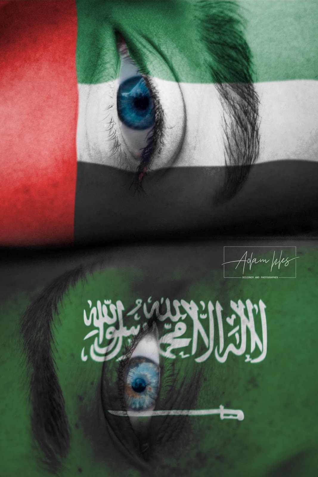 علم السعودية وعلم الامارات