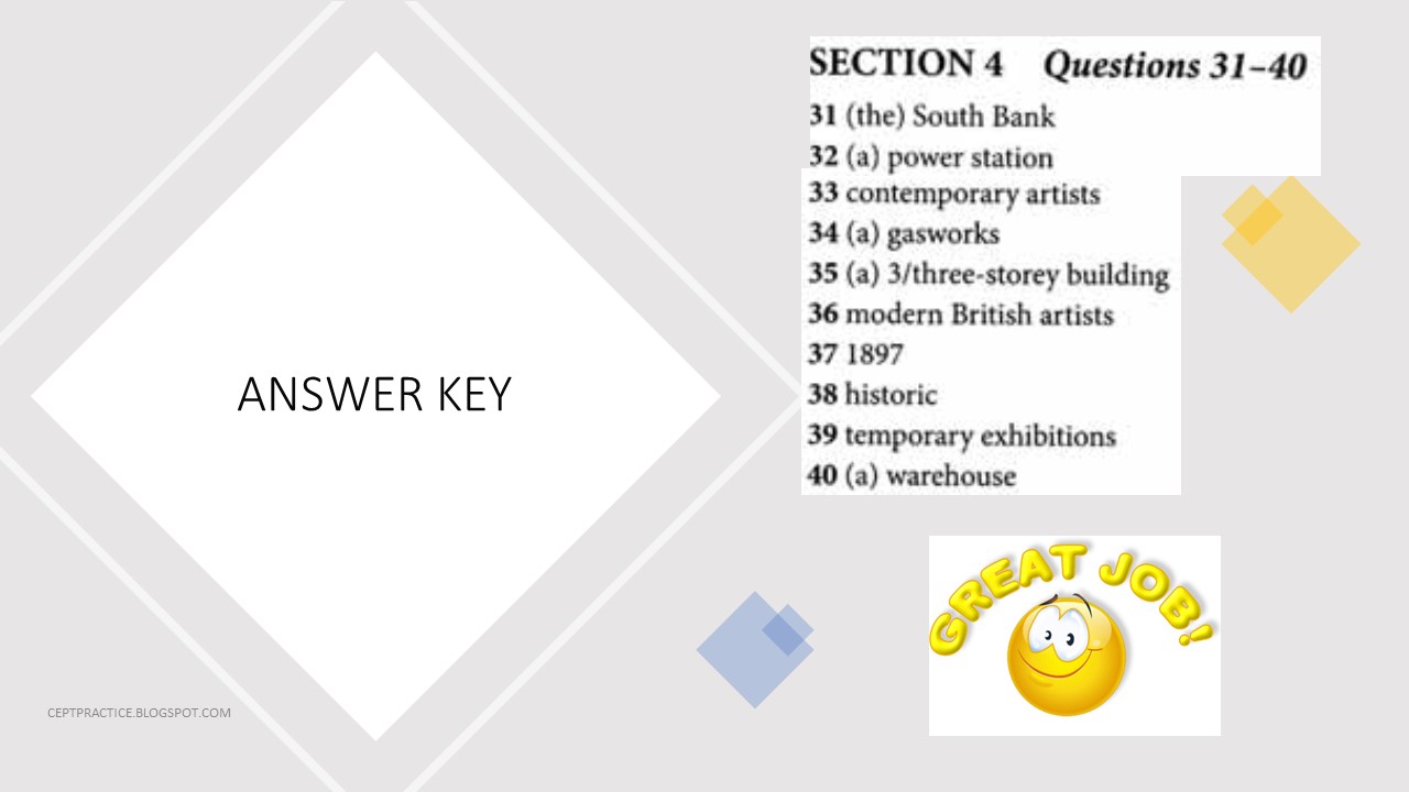 CEPT Practice IELTS PRACTICE TEST 1 LISTENING SECTION 4 WITH ANSWER