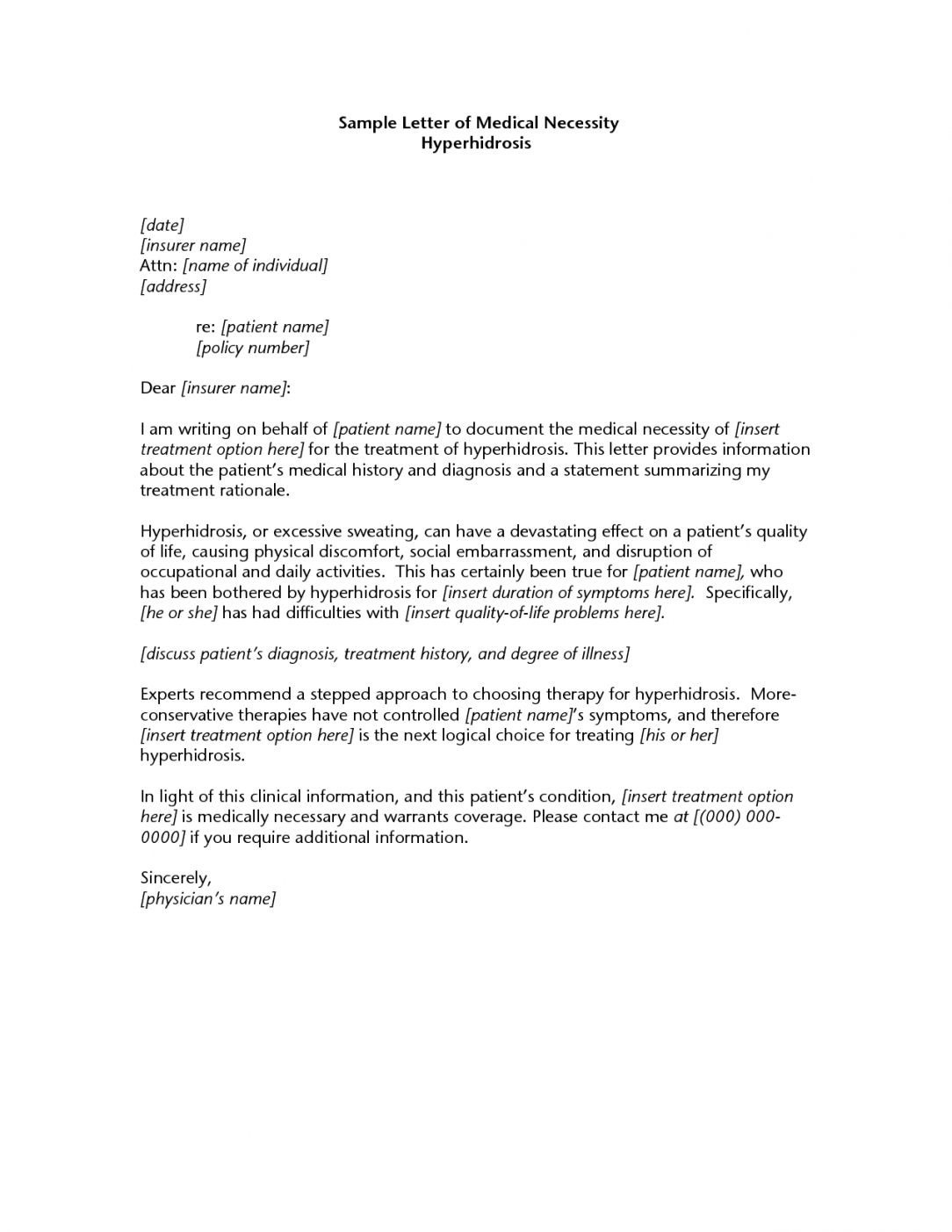 Botox Letter Of Medical Necessity Template Resume Letter